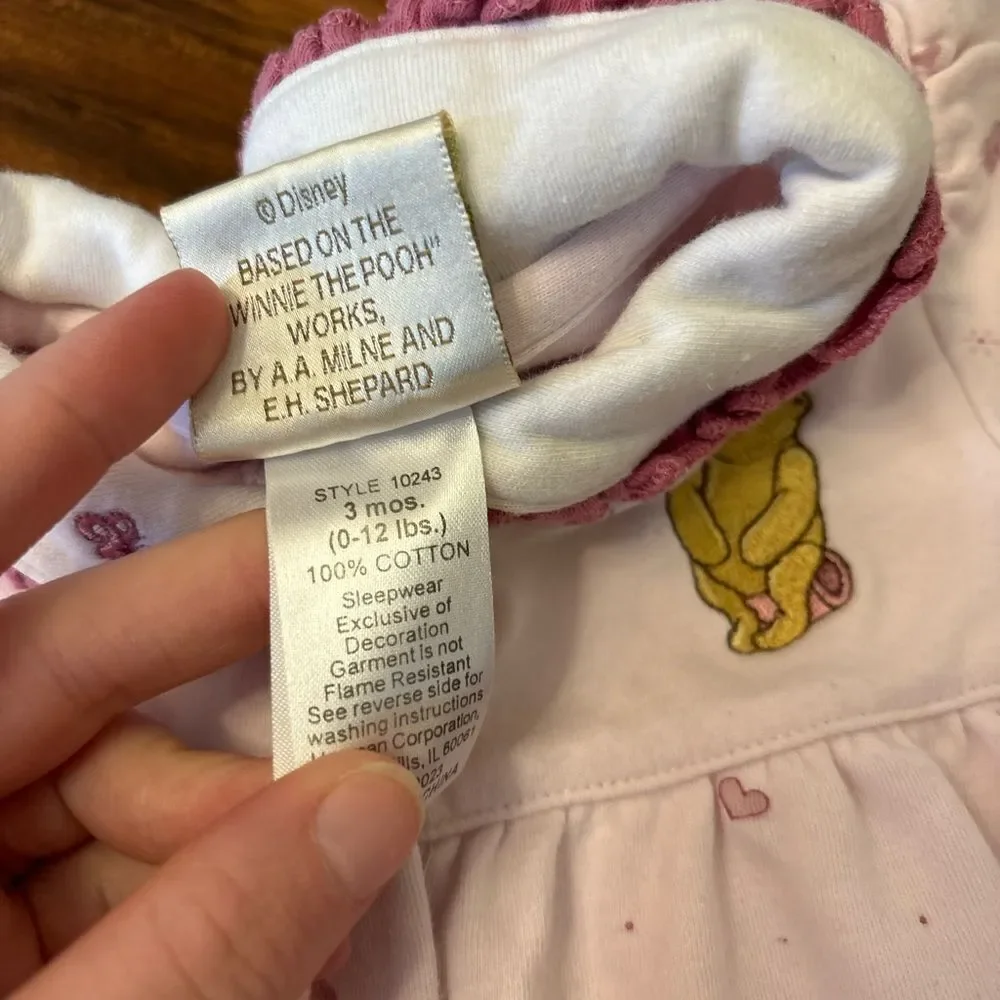 Winnie the Pooh Disney Classic Pooh light pink footed jumpsuit pajamas